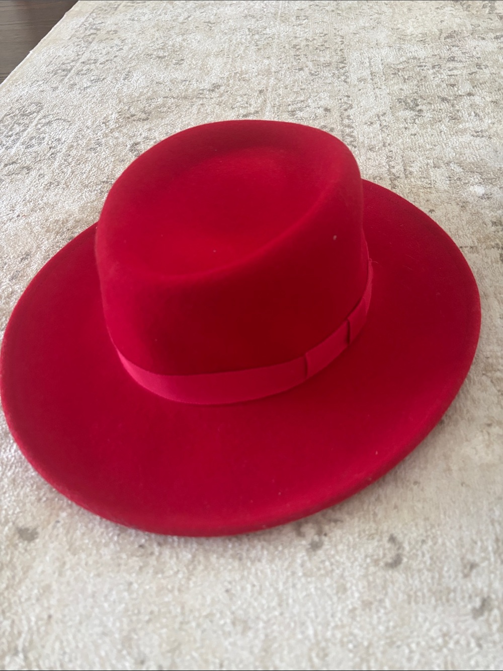 Scala Red Wool Felt Fedora with Black Inner Band